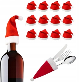 12 x ETUI NA SZTUĆCE BUTELKĘ CZAPKA POKROWIEC ŚWIĘTA ŚWIĄTECZNE MINI POKROWCE