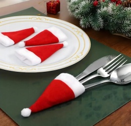 12 x ETUI NA SZTUĆCE BUTELKĘ CZAPKA POKROWIEC ŚWIĘTA ŚWIĄTECZNE MINI POKROWCE