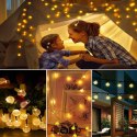Solarkugel-gartenleuchten 50led/5m ww