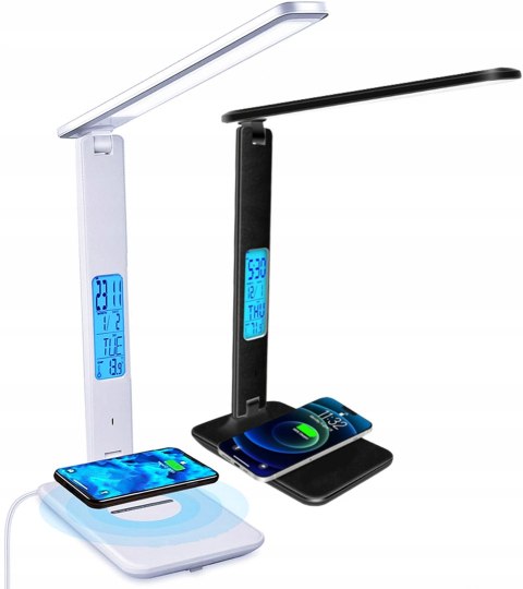Standing desk lamp + clock + charger Standing desk lamp + clock + charger