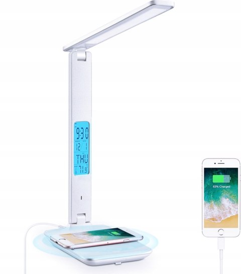 Standing desk lamp + clock + charger Standing desk lamp + clock + charger