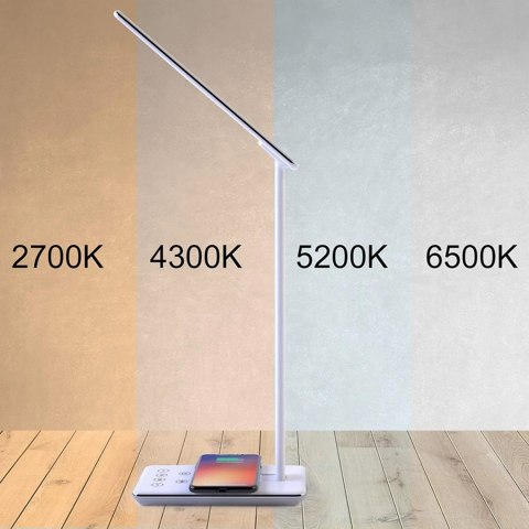 Standing desk lamp + clock + charger Standing desk lamp + clock + charger