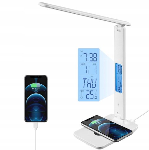 Standing desk lamp + clock + charger Standing desk lamp + clock + charger