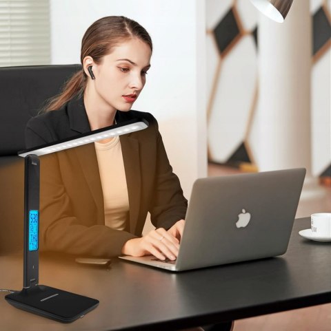 Standing desk lamp + clock + charger Standing desk lamp + clock + charger