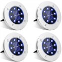 Gartenlampen solarscheibe rgb 8 led