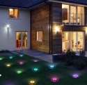 Gartenlampen solarscheibe rgb 8 led