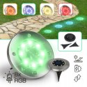 Gartenlampen solarscheibe rgb 8 led