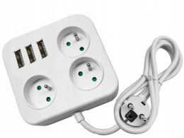 Przedłużacz 3g + 3 usb 2m