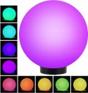 Lampki ogrodowe solar wbijana kula rgb 10 cm