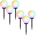 Lampki ogrodowe solar wbijana kula rgb 10 cm