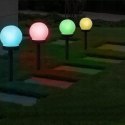 Lampki ogrodowe solar wbijana kula rgb 10 cm