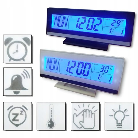 Digital alarm clock electronic clock with thermometer and date display Digital alarm clock electronic clock with thermometer and date display