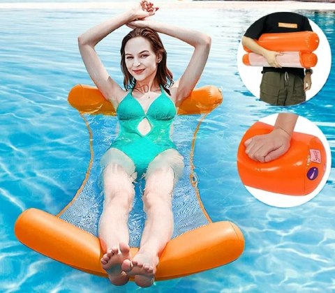 Wasserhangematte, strand- und gartenmatratze zum schwimmen, aufblasbarer pool, orange Wasserhangematte, strand- und gartenmatratze zum schwimmen, aufblasbarer pool, orange