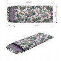 Touristischer reiseschlafsack mit kapuze, warme, leichte camo-decke mit bezug