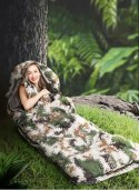 Touristischer reiseschlafsack mit kapuze, warme, leichte camo-decke mit bezug