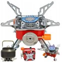 Small red camping stove