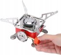 Small red camping stove