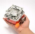 Small red camping stove