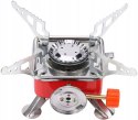 Small red camping stove