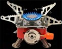 Small red camping stove