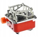 Small red camping stove