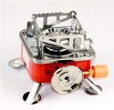 Small red camping stove