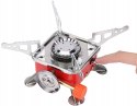 Small red camping stove