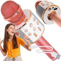 Mikrofon do karaoke bezprzewodowy bluetooth dla dzieci z usb z głośnikiem