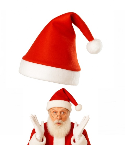 Czapka Świętego Mikołaja - Czapka Świąteczna z Pom Czapka Świętego Mikołaja - Czapka Świąteczna z Pom