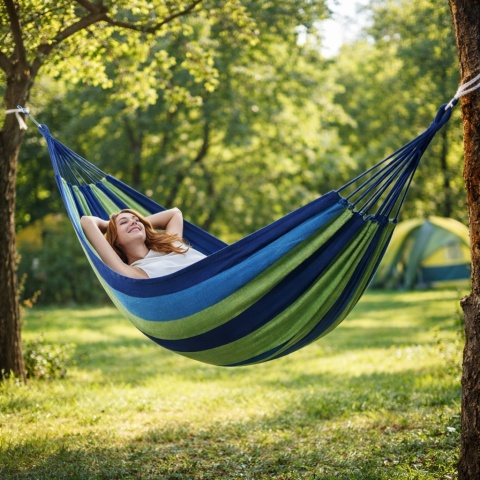 HAMAK OGRODOWY 200x80cm HUŚTAWKA LEŻAK WISZĄCY JEDNOOSOBOWY BUJAK