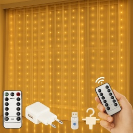 Kurtyna 300 led usb + pilot ww