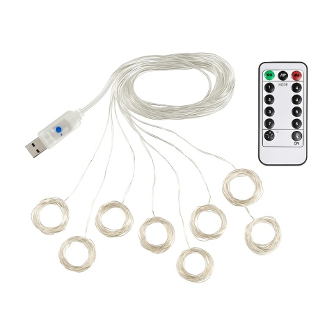 Kurtyna świetlna LED 300 diod 3x3m MULTI kolor – lampki świąteczne choinkowe, girlanda bożonarodzeniowa z pilotem, 8 trybów Kurtyna świetlna LED 300 diod 3x3m MULTI kolor – lampki świąteczne choinkowe, girlanda bożonarodzeniowa z pilotem, 8 trybów