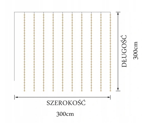 Kurtyna świetlna LED 300 diod 3x3m MULTI kolor – lampki świąteczne choinkowe, girlanda bożonarodzeniowa z pilotem, 8 trybów Kurtyna świetlna LED 300 diod 3x3m MULTI kolor – lampki świąteczne choinkowe, girlanda bożonarodzeniowa z pilotem, 8 trybów