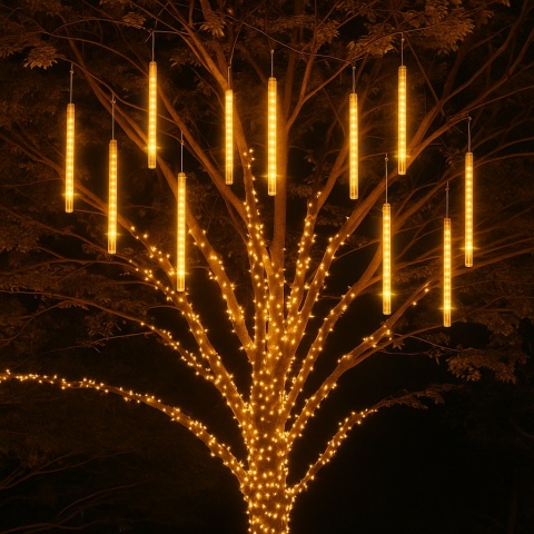 Lampki choinkowe meteory 360 LED WW (50)