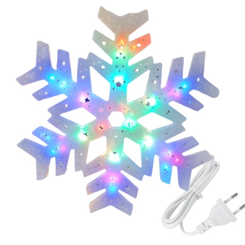 Ozdoba świąteczna LED Śnieżynka 40 cm Płatek śniegu na okno Lampki choinkowe LED multikolor 230V dekoracja bożonarodzeniowa hurt Ozdoba świąteczna LED Śnieżynka 40 cm Płatek śniegu na okno Lampki choinkowe LED multikolor 230V dekoracja bożonarodzeniowa hurt