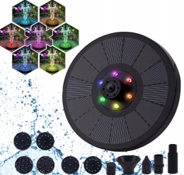 Fontanna solarna świecąca RGB (120)