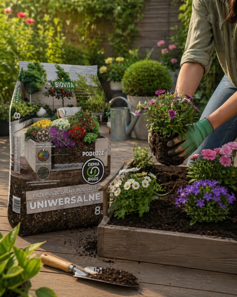 Universal Potting Soil 8L BIGOS Biovita – Well-Draining Mix with Perlite & Coconut, Indoor & Outdoor Plants