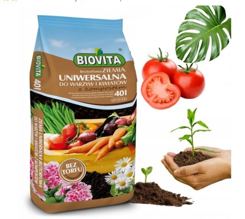 Biovita Peat-Free Universal Soil 40L 🌿 Eco Potting Mix for Vegetables, Flowers & Houseplants 🌸 Compost-Based Substrate 🌍