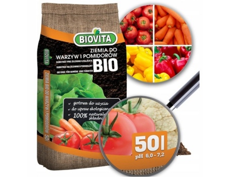 Organic Soil for Vegetables and Tomatoes 50L – Natural Growing Medium for Eco Gardening Biovita