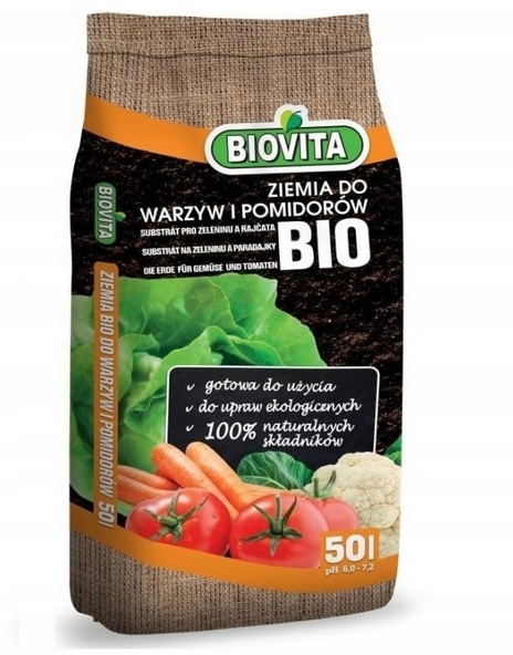 Organic Soil for Vegetables and Tomatoes 50L – Natural Growing Medium for Eco Gardening Biovita