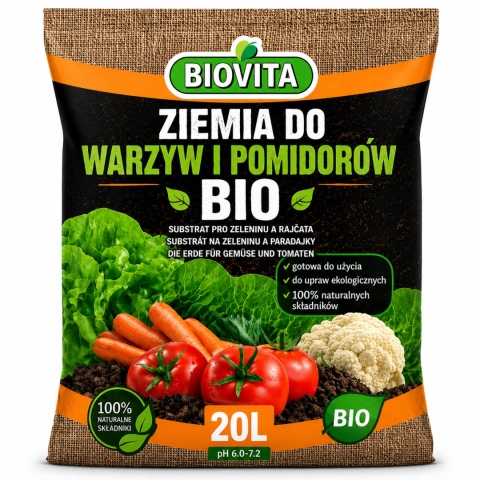 Biovita BIO Soil for Vegetables and Tomatoes 20L – organic growing medium with fertilizer