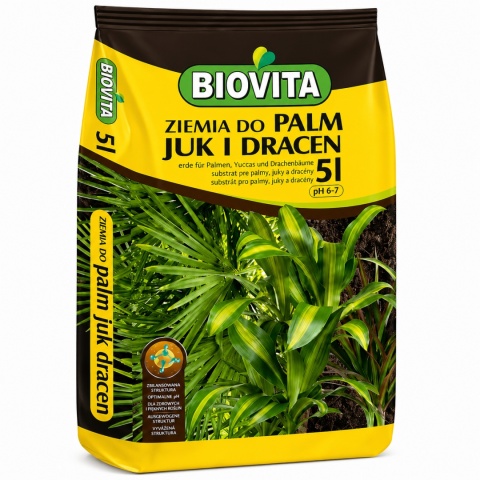 Potting Soil for Palms, Yucca & Dracaena Biovita 5L pH 6–7 with Perlite – Indoor Plant Soil Mix