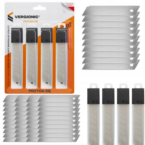 OSTRZA WYMIENNE DO NOŻA ŁAMANE 18mm 4 x 10 szt 40szt WKŁADY NOŻYKA TAPET