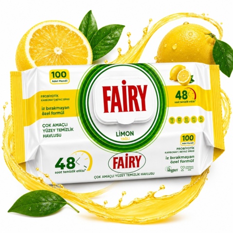 CHUSTECZKI CZYSZCZĄCE FAIRY RĘCZNIKI CYTRYNA LIMON 100sztuk