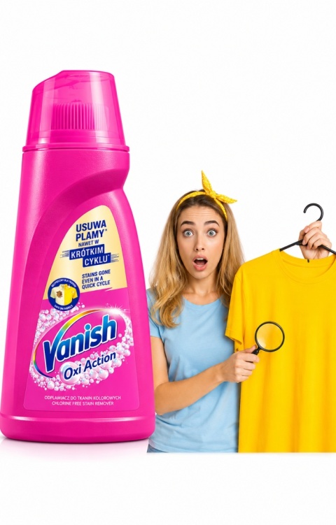 Vanish Oxi Action Do Kolorów 1L – Skuteczny Odplamiacz do Kolorowych Tkanin