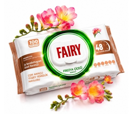 CHUSTECZKI FAIRY UNIWERSALNE DO CZYSZCZENIA SPRZĄTANIA FREZJA KWIATOWE 100