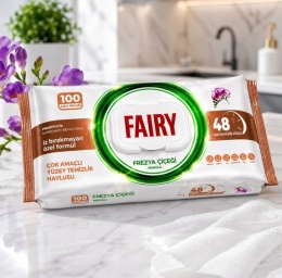 CHUSTECZKI FAIRY UNIWERSALNE DO CZYSZCZENIA SPRZĄTANIA FREZJA KWIATOWE 100
