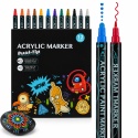 12x MAZAKI MARKERY AKRYLOWE FLAMASTRY PISAKI DO MALOWANIA KAMIENI CERAMIKI